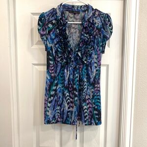 HeartSoul Blue and Purple Patterned Blouse